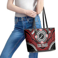 Aotearoa Proud To Be Maori Leather Tote Bag New Zealand Fight Together LT9 - Polynesian Pride
