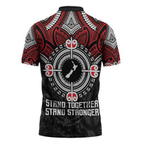 Aotearoa Proud To Be Maori Zipper Polo Shirt New Zealand Fight Together - Polynesian Pride