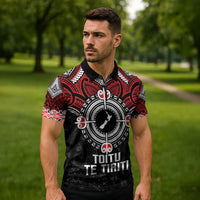 Aotearoa Proud To Be Maori Zipper Polo Shirt New Zealand Fight Together - Polynesian Pride