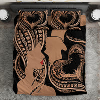 Personalised Valentines Day Romantic Lovers Bedding Set LT9 Gold - Polynesian Pride