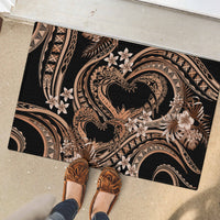 Polynesia Valentines Day Forever In My Heart Tattoo Rubber Doormat Gold Style LT9 - Polynesian Pride