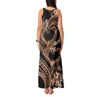 Polynesia Valentines Day Forever In My Heart Tattoo Tank Maxi Dress Gold Style LT9 - Polynesian Pride