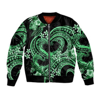 Polynesia Valentines Day Forever In My Heart Tattoo Bomber Jacket Green Style LT9 Unisex Green - Polynesian Pride