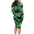 Polynesia Valentines Day Forever In My Heart Tattoo Long Sleeve Bodycon Dress Green Style LT9 - Polynesian Pride