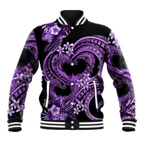 Polynesia Valentines Day Forever In My Heart Tattoo Baseball Jacket Purple Style LT9 Unisex Purple - Polynesian Pride