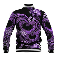 Polynesia Valentines Day Forever In My Heart Tattoo Baseball Jacket Purple Style LT9 - Polynesian Pride