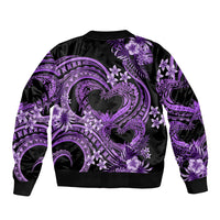Polynesia Valentines Day Forever In My Heart Tattoo Bomber Jacket Purple Style LT9 - Polynesian Pride