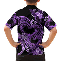 Polynesia Valentines Day Forever In My Heart Tattoo Family Matching Tank Maxi Dress and Hawaiian Shirt Purple Style LT9 - Polynesian Pride
