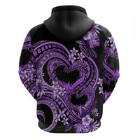 Polynesia Valentines Day Forever In My Heart Tattoo Hoodie Purple Style LT9 - Polynesian Pride