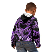 Polynesia Valentines Day Forever In My Heart Tattoo Kid Hoodie Purple Style LT9 - Polynesian Pride