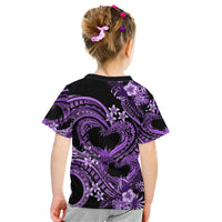 Polynesia Valentines Day Forever In My Heart Tattoo Kid T Shirt Purple Style LT9 - Polynesian Pride