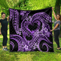 Polynesia Valentines Day Forever In My Heart Tattoo Quilt Purple Style LT9 - Polynesian Pride
