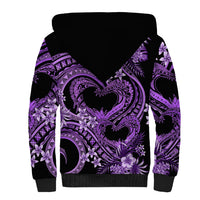 Polynesia Valentines Day Forever In My Heart Tattoo Sherpa Hoodie Purple Style LT9 - Polynesian Pride