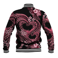 Polynesia Valentines Day Forever In My Heart Tattoo Baseball Jacket Pink Style LT9 - Polynesian Pride