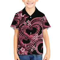 Polynesia Valentines Day Forever In My Heart Tattoo Hawaiian Shirt Pink Style LT9 - Polynesian Pride