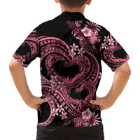 Polynesia Valentines Day Forever In My Heart Tattoo Kid Hawaiian Shirt Pink Style LT9 - Polynesian Pride