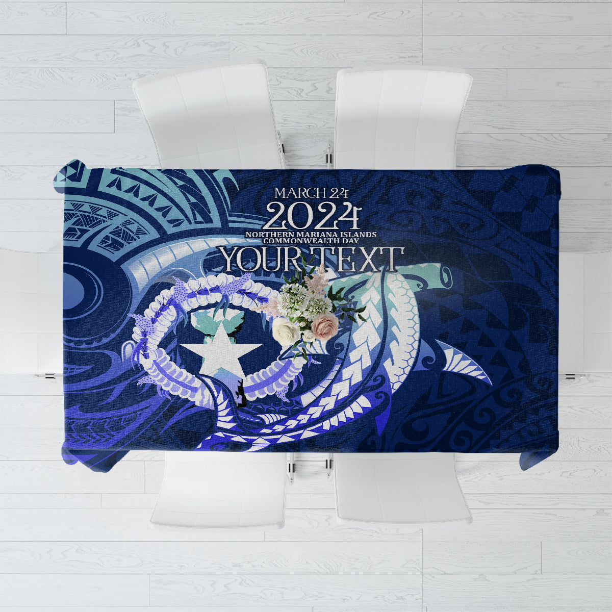 Personalised Northern Mariana Islands Tablecloth Commonwealth Day 2024