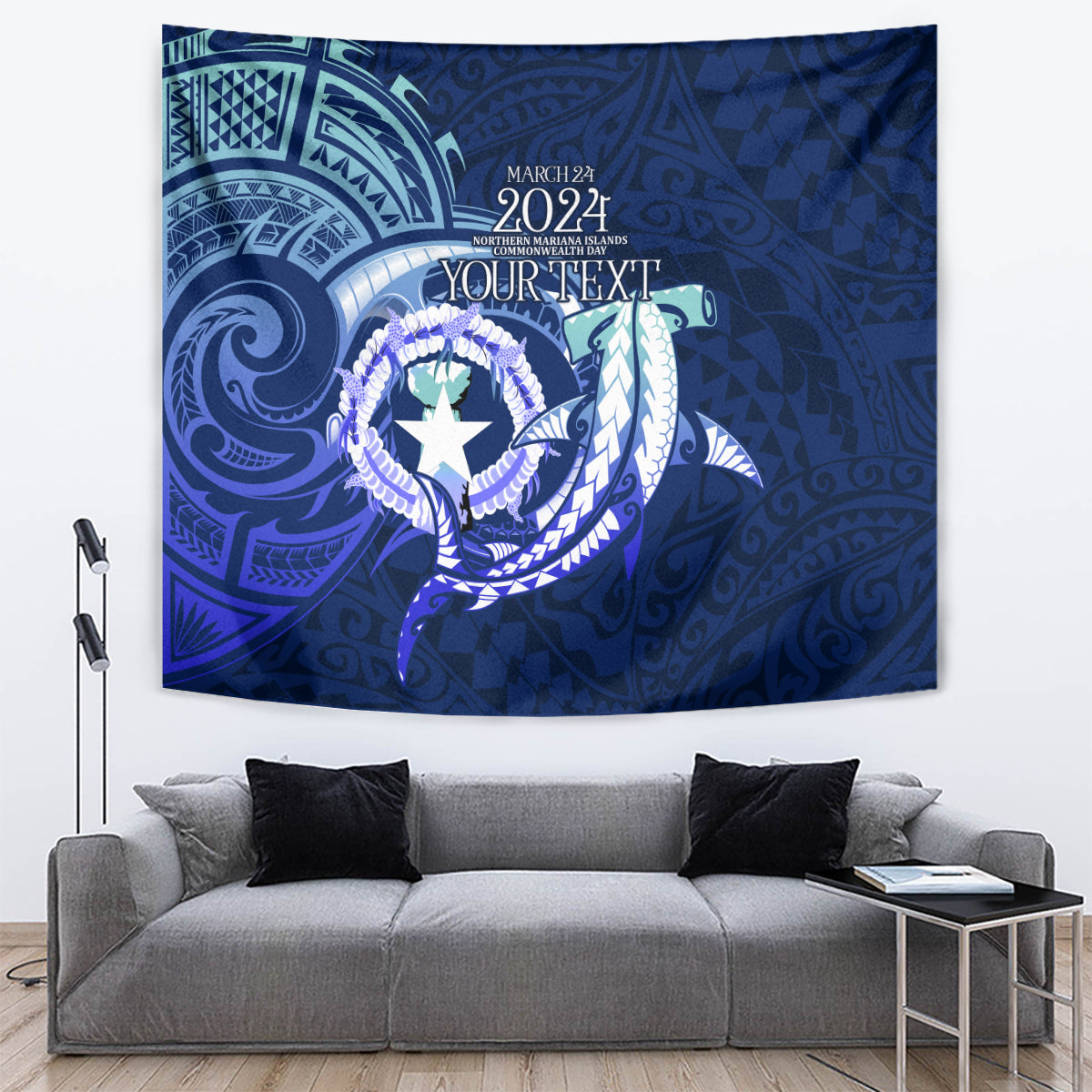 Personalised Northern Mariana Islands Tapestry Commonwealth Day 2024