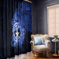 Northern Mariana Islands Ylang-ylang Mwarmwar Window Curtain Polynesian Blue Style LT9 - Polynesian Pride