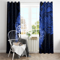 Northern Mariana Islands Ylang-ylang Mwarmwar Window Curtain Polynesian Blue Style LT9 - Polynesian Pride
