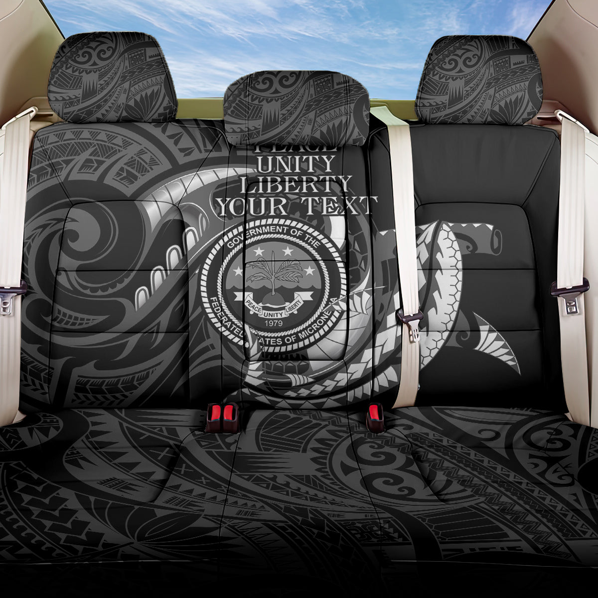 Personalised FSM Culture Day Back Car Seat Cover Hammerhead Shark Tribal 2024