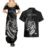 Personalised FSM Culture Day Couples Matching Summer Maxi Dress and Hawaiian Shirt Hammerhead Shark Tribal 2024 LT9 - Polynesian Pride