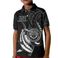 Personalised FSM Culture Day Kid Polo Shirt Hammerhead Shark Tribal 2024 LT9 Kid Black - Polynesian Pride