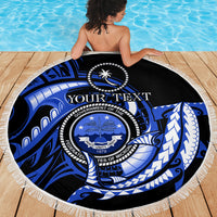 Personalised Chuuk FSM Culture Day Beach Blanket Hammerhead Shark Tattoo 2024 LT9 - Polynesian Pride