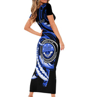 Personalised Chuuk FSM Culture Day Short Sleeve Bodycon Dress Hammerhead Shark Tattoo 2024 LT9 - Polynesian Pride