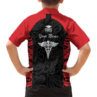 New Zealand Nurse RN 2026 Personalised Kid Hawaiian Shirt Red Maori Pattern Cultural Pride LT9 - Polynesian Pride