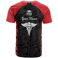 New Zealand Nurse RN 2026 Personalised T Shirt Red Maori Pattern Cultural Pride