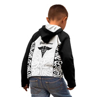 New Zealand Nurse RN 2026 Personalised Kid Hoodie White Maori Pattern Cultural Pride LT9 - Polynesian Pride