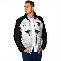 New Zealand Nurse RN 2026 Personalised Padded Jacket White Maori Pattern Cultural Pride