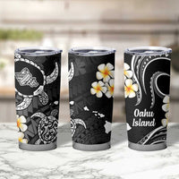 Hawaii Oahu Islands Pacific Plumeria Tumbler Cup White Polynesian Tattoo
