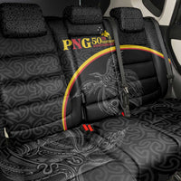 Papua New Guinea 50th Independence Day Back Car Seat Cover Simple Oro Tapa Pattern - Polynesian Pride