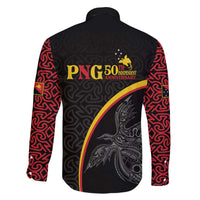 Papua New Guinea 50th Independence Day Family Matching Off The Shoulder Long Sleeve Dress and Hawaiian Shirt Simple Oro Tapa Pattern LT9 - Polynesian Pride