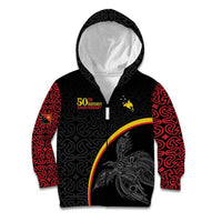 Papua New Guinea 50th Independence Day Kid Hoodie Simple Oro Tapa Pattern - Polynesian Pride