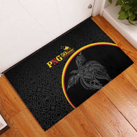 Papua New Guinea 50th Independence Day Rubber Doormat Simple Oro Tapa Pattern - Polynesian Pride