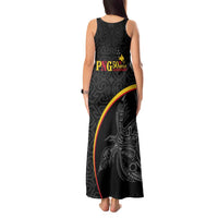 Papua New Guinea 50th Independence Day Tank Maxi Dress Simple Oro Tapa Pattern - Polynesian Pride