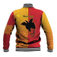 Papua New Guinea Oro Tapa Personalised Baseball Jacket Simple Bird of Paradise Style - Polynesian Pride