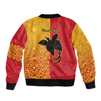 Papua New Guinea Oro Tapa Personalised Bomber Jacket Simple Bird of Paradise Style LT9 - Polynesian Pride