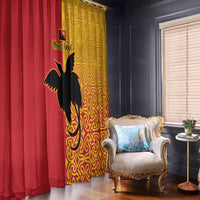 Papua New Guinea Oro Tapa Personalised Window Curtain Simple Bird of Paradise Style - Polynesian Pride