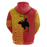 Papua New Guinea Oro Tapa Personalised Zip Hoodie Simple Bird of Paradise Style - Polynesian Pride