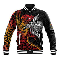 Papua New Guinea Sepik Personalised Baseball Jacket PNG Bird of Paradise Tattoo - Polynesian Pride