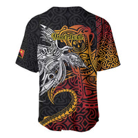 Papua New Guinea Sepik Personalised Baseball Jersey PNG Bird of Paradise Tattoo - Polynesian Pride