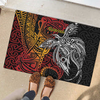 Papua New Guinea Sepik Personalised Rubber Doormat PNG Bird of Paradise Tattoo - Polynesian Pride