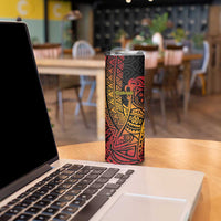 Papua New Guinea Sepik Personalised Skinny Tumbler PNG Bird of Paradise Tattoo - Polynesian Pride