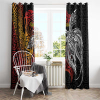 Papua New Guinea Sepik Personalised Window Curtain PNG Bird of Paradise Tattoo - Polynesian Pride