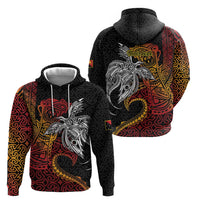Papua New Guinea Sepik Personalised Zip Hoodie PNG Bird of Paradise Tattoo - Polynesian Pride