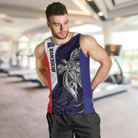 Personalised PNG Bougainville Men Tank Top Bird of Paradise Tattoo Flag Motif - Polynesian Pride